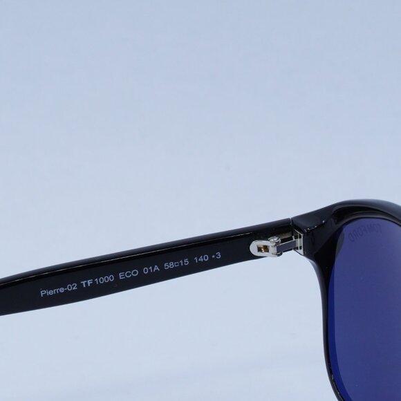 🕶️ New Tom Ford Pierre-02 FT1000 01A Sunglasses - Shiny Black Frame - Picture 7 of 10